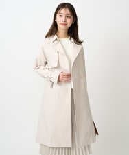 F1VFD10300 MK MICHEL KLEIN(小さいサイズ)(メゾン ドゥ サンク) 【小さいサイズ】トレンチディティールロングコート/撥水/洗える ライトブルー