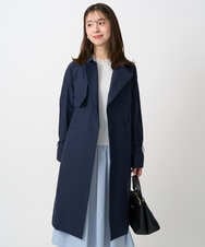 F1VFD10300 MK MICHEL KLEIN(小さいサイズ)(メゾン ドゥ サンク) 【小さいサイズ】トレンチディティールロングコート/撥水/洗える ライトブルー