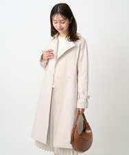 F1VFD10300 MK MICHEL KLEIN(小さいサイズ)(メゾン ドゥ サンク) 【小さいサイズ】トレンチディティールロングコート/撥水/洗える ライトブルー