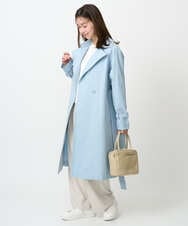F1VFD10300 MK MICHEL KLEIN(小さいサイズ)(メゾン ドゥ サンク) 【小さいサイズ】トレンチディティールロングコート/撥水/洗える ライトブルー
