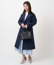F1VFD10300 MK MICHEL KLEIN(小さいサイズ)(メゾン ドゥ サンク) 【小さいサイズ】トレンチディティールロングコート/撥水/洗える ライトブルー