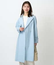 F1VFD10300 MK MICHEL KLEIN(小さいサイズ)(メゾン ドゥ サンク) 【小さいサイズ】トレンチディティールロングコート/撥水/洗える ライトブルー