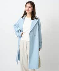 F1VFD10300 MK MICHEL KLEIN(小さいサイズ)(メゾン ドゥ サンク) 【小さいサイズ】トレンチディティールロングコート/撥水/洗える ライトブルー