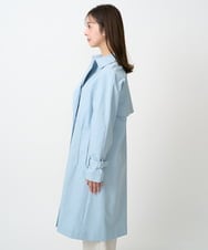 F1VFD10300 MK MICHEL KLEIN(小さいサイズ)(メゾン ドゥ サンク) 【小さいサイズ】トレンチディティールロングコート/撥水/洗える ライトブルー