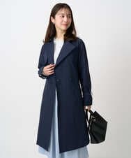 F1VFD10300 MK MICHEL KLEIN(小さいサイズ)(メゾン ドゥ サンク) 【小さいサイズ】トレンチディティールロングコート/撥水/洗える ネイビー