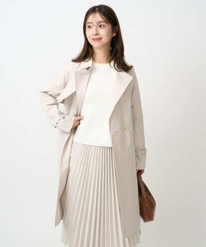 F1VFD10300 MK MICHEL KLEIN(小さいサイズ) 【小さいサイズ】トレンチディティールロングコート/撥水/洗える