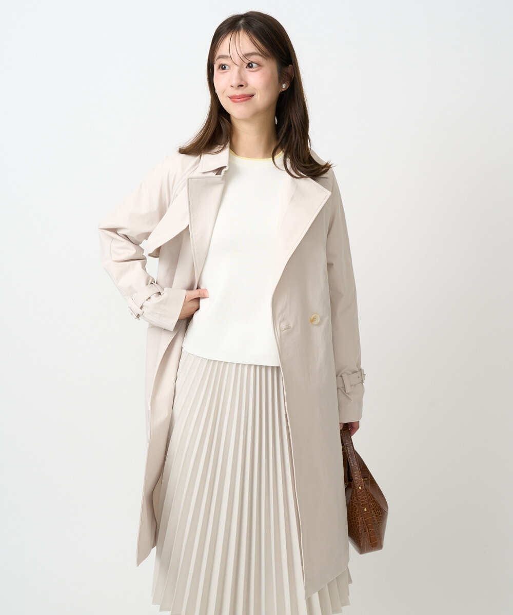 F1VFD10300 MK MICHEL KLEIN(小さいサイズ)(メゾン ドゥ サンク) 【小さいサイズ】トレンチディティールロングコート/撥水/洗える ベージュ