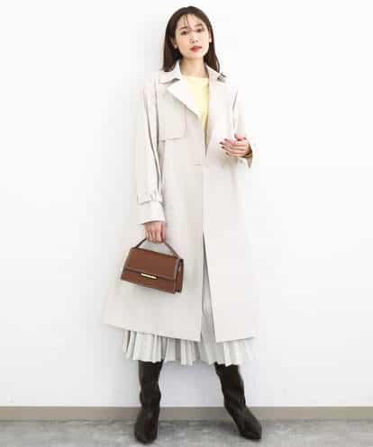 F1VFD10300 MK MICHEL KLEIN(小さいサイズ) 【小さいサイズ】トレンチディティールロングコート/撥水/洗える