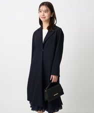 F1VFD14280 MK MICHEL KLEIN(小さいサイズ)(メゾン ドゥ サンク) 【小さいサイズ】ライトダブルクロスチェスターコート/洗える ネイビー