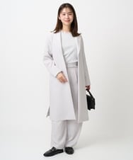 F1VFD14280 MK MICHEL KLEIN(小さいサイズ)(メゾン ドゥ サンク) 【小さいサイズ】ライトダブルクロスチェスターコート/洗える ネイビー