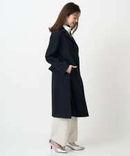 F1VFD14280 MK MICHEL KLEIN(小さいサイズ)(メゾン ドゥ サンク) 【小さいサイズ】ライトダブルクロスチェスターコート/洗える ネイビー