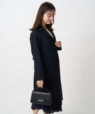 F1VFD14280 MK MICHEL KLEIN(小さいサイズ)(メゾン ドゥ サンク) 【小さいサイズ】ライトダブルクロスチェスターコート/洗える ネイビー