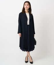 F1VFD14280 MK MICHEL KLEIN(小さいサイズ)(メゾン ドゥ サンク) 【小さいサイズ】ライトダブルクロスチェスターコート/洗える ネイビー