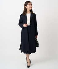 F1VFD14280 MK MICHEL KLEIN(小さいサイズ)(メゾン ドゥ サンク) 【小さいサイズ】ライトダブルクロスチェスターコート/洗える ネイビー