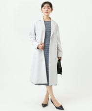 F1VFD14280 MK MICHEL KLEIN(小さいサイズ)(メゾン ドゥ サンク) 【小さいサイズ】ライトダブルクロスチェスターコート/洗える ネイビー