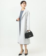 F1VFD14280 MK MICHEL KLEIN(小さいサイズ)(メゾン ドゥ サンク) 【小さいサイズ】ライトダブルクロスチェスターコート/洗える ネイビー