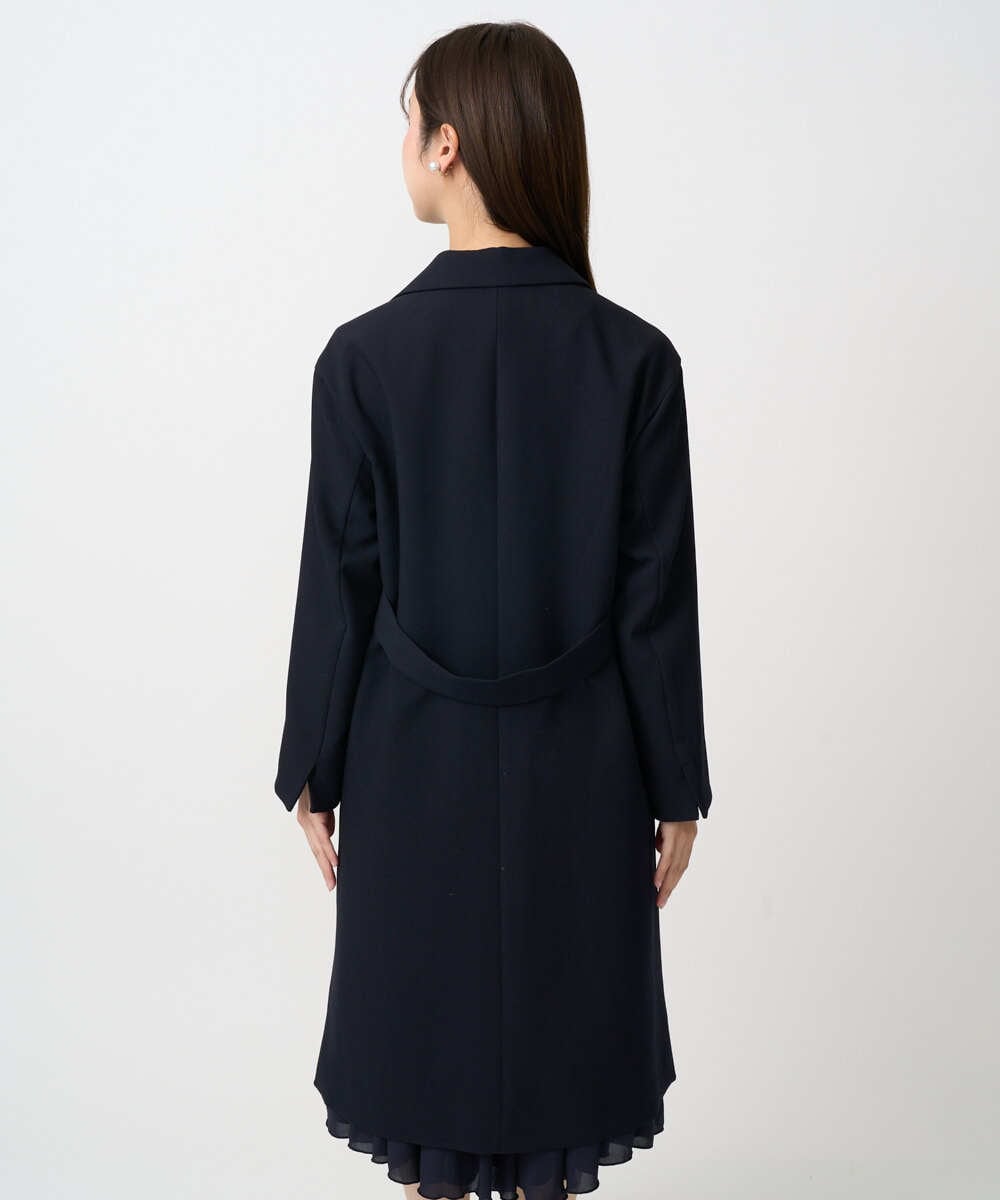 F1VFD14280 MK MICHEL KLEIN(小さいサイズ)(メゾン ドゥ サンク) 【小さいサイズ】ライトダブルクロスチェスターコート/洗える ネイビー