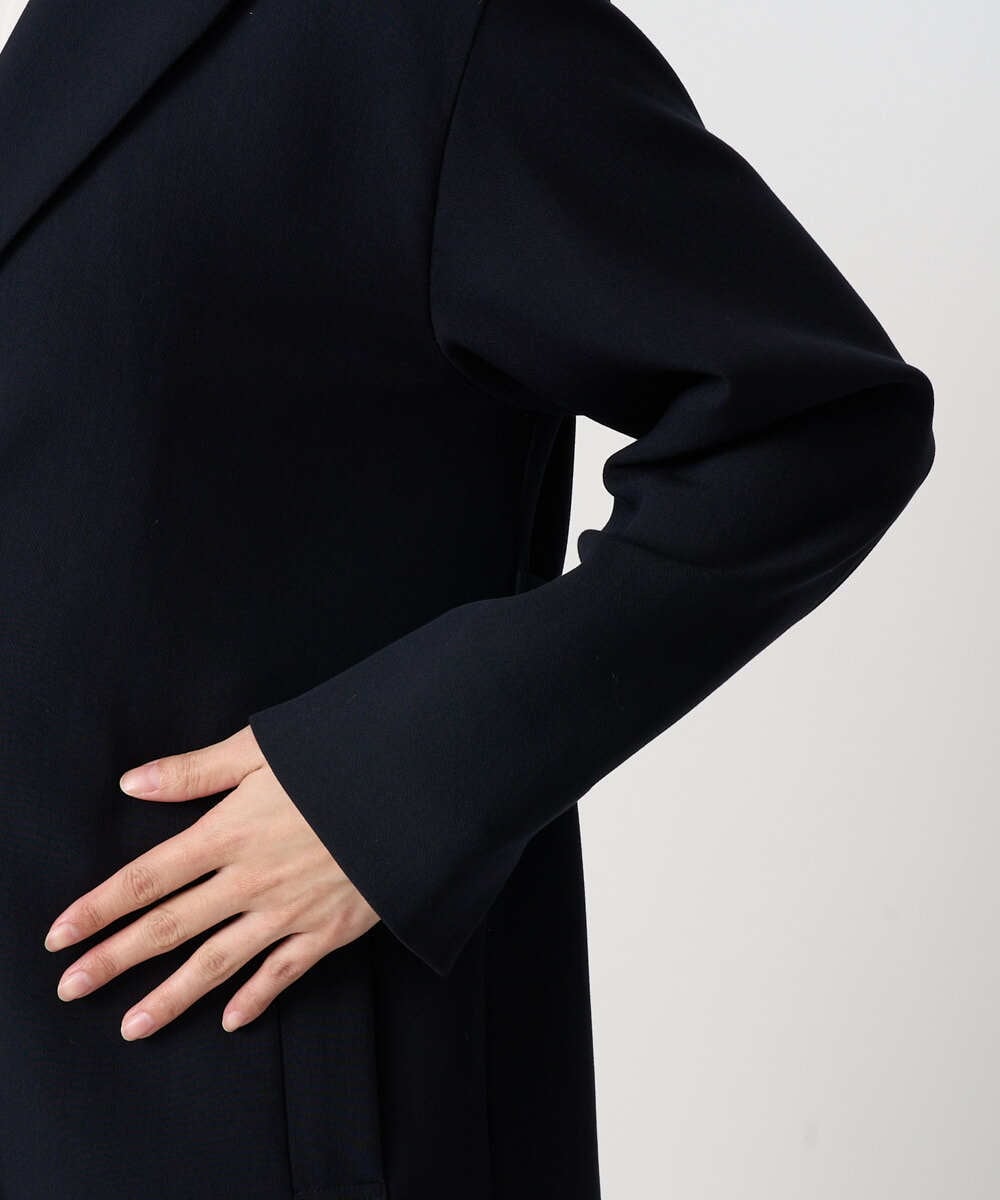 F1VFD14280 MK MICHEL KLEIN(小さいサイズ)(メゾン ドゥ サンク) 【小さいサイズ】ライトダブルクロスチェスターコート/洗える ネイビー