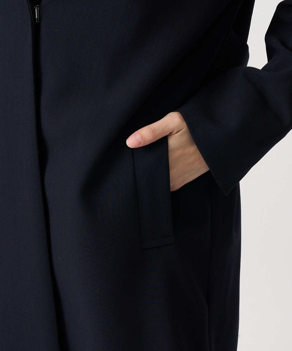 F1VFD14280 MK MICHEL KLEIN(小さいサイズ)(メゾン ドゥ サンク) 【小さいサイズ】ライトダブルクロスチェスターコート/洗える ネイビー