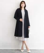 F1VFD14280 MK MICHEL KLEIN(小さいサイズ)(メゾン ドゥ サンク) 【小さいサイズ】ライトダブルクロスチェスターコート/洗える ネイビー