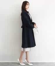 F1VFD14280 MK MICHEL KLEIN(小さいサイズ)(メゾン ドゥ サンク) 【小さいサイズ】ライトダブルクロスチェスターコート/洗える ネイビー