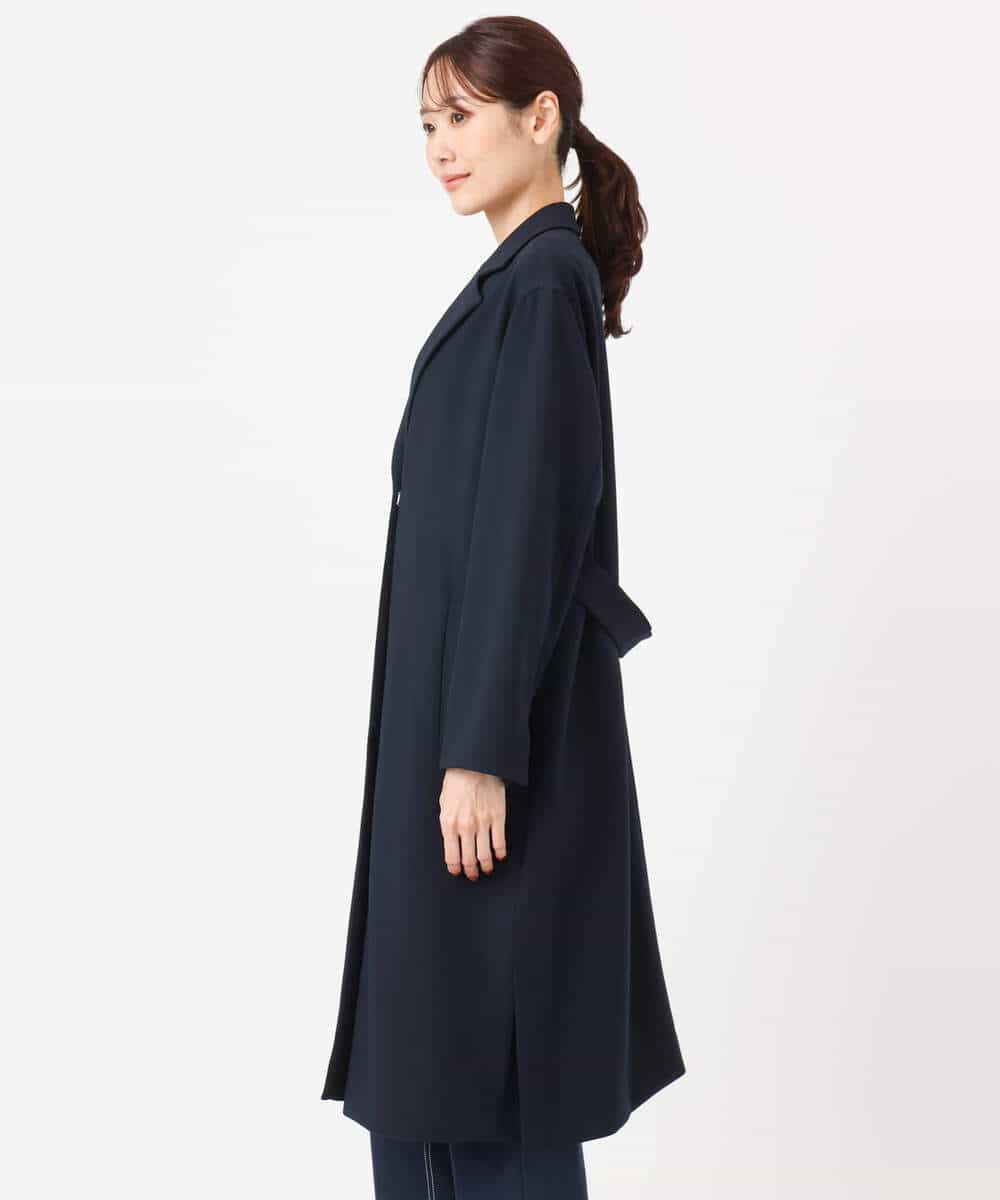 F1VFD14280 MK MICHEL KLEIN(小さいサイズ)(メゾン ドゥ サンク) 【小さいサイズ】ライトダブルクロスチェスターコート/洗える ネイビー