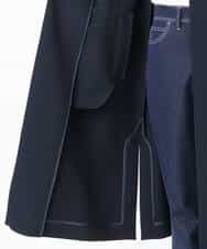 F1VFD14280 MK MICHEL KLEIN(小さいサイズ)(メゾン ドゥ サンク) 【小さいサイズ】ライトダブルクロスチェスターコート/洗える ネイビー