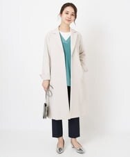F1VFS24260 MK MICHEL KLEIN(小さいサイズ)(メゾン ドゥ サンク) 【小さいサイズ】ライトダブルクロスチェスターコート/洗える ベージュ