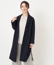 F1VFS24260 MK MICHEL KLEIN(小さいサイズ)(メゾン ドゥ サンク) 【小さいサイズ】ライトダブルクロスチェスターコート/洗える ベージュ