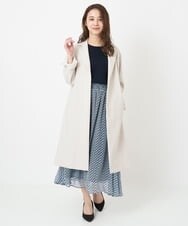 F1VFS24260 MK MICHEL KLEIN(小さいサイズ)(メゾン ドゥ サンク) 【小さいサイズ】ライトダブルクロスチェスターコート/洗える ベージュ