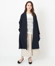 F1VFS24260 MK MICHEL KLEIN(小さいサイズ)(メゾン ドゥ サンク) 【小さいサイズ】ライトダブルクロスチェスターコート/洗える ベージュ