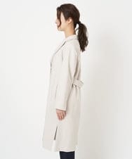 F1VFS24260 MK MICHEL KLEIN(小さいサイズ)(メゾン ドゥ サンク) 【小さいサイズ】ライトダブルクロスチェスターコート/洗える ベージュ