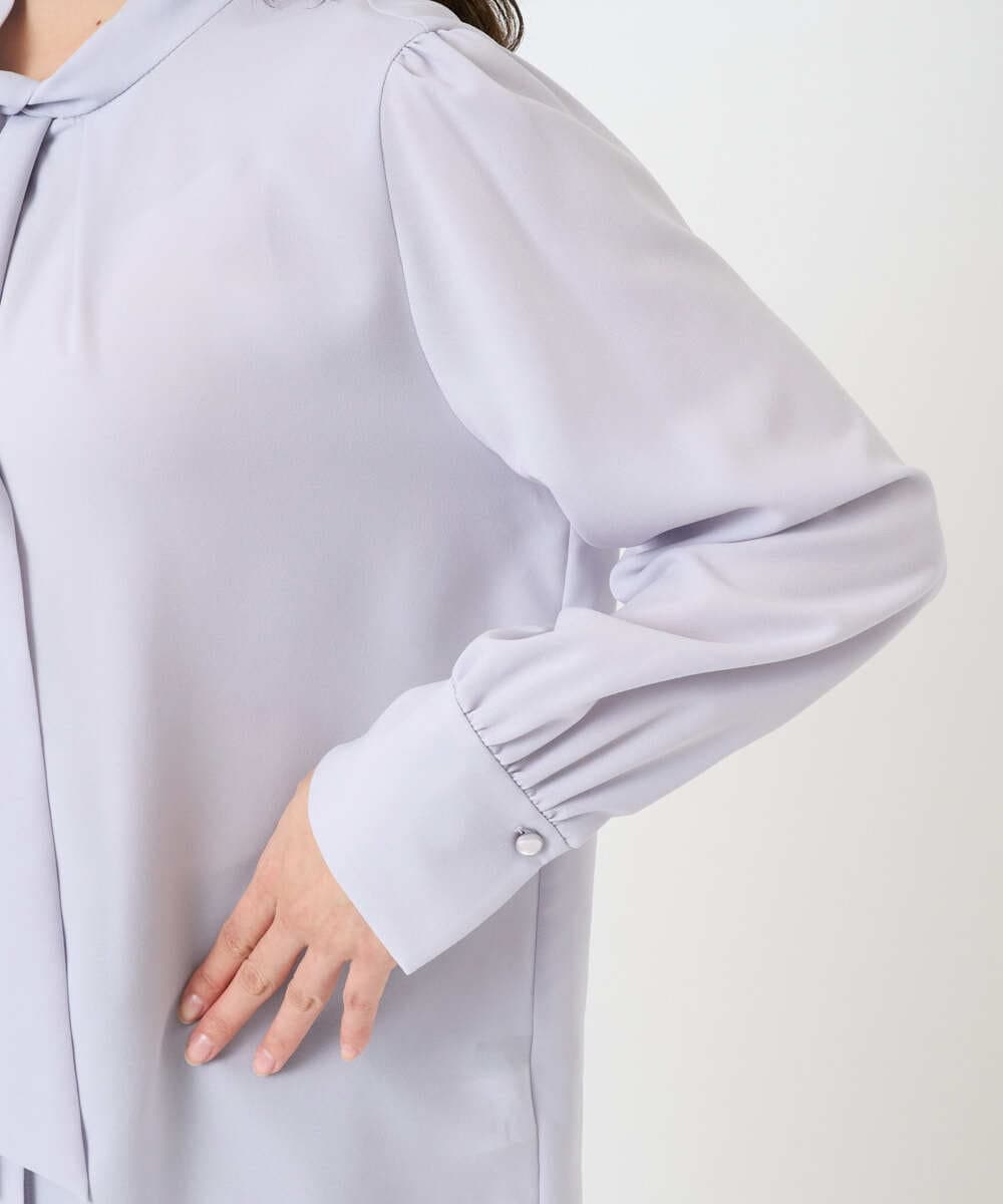 F6BAD11220 MICHEL KLEIN(小さいサイズ)(メゾン ドゥ サンク) [小さいサイズ]ボウタイブラウス ラベンダー