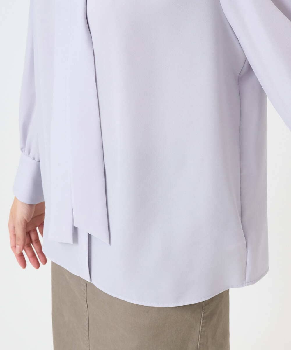 F6BAD11220 MICHEL KLEIN(小さいサイズ)(メゾン ドゥ サンク) [小さいサイズ]ボウタイブラウス ラベンダー