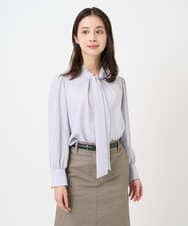 F6BAD11220 MICHEL KLEIN(小さいサイズ)(メゾン ドゥ サンク) [小さいサイズ]ボウタイブラウス ラベンダー