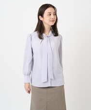 F6BAD11220 MICHEL KLEIN(小さいサイズ)(メゾン ドゥ サンク) [小さいサイズ]ボウタイブラウス ラベンダー