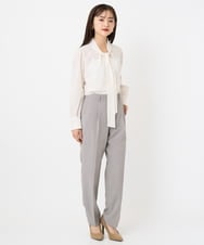 F6BAD11220 MICHEL KLEIN(小さいサイズ)(メゾン ドゥ サンク) [小さいサイズ]ボウタイブラウス ラベンダー