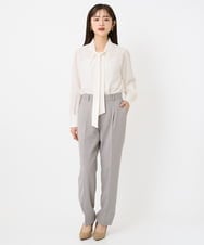 F6BAD11220 MICHEL KLEIN(小さいサイズ)(メゾン ドゥ サンク) [小さいサイズ]ボウタイブラウス ラベンダー