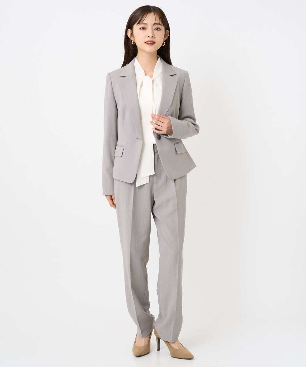 F6BAD11220 MICHEL KLEIN(小さいサイズ)(メゾン ドゥ サンク) [小さいサイズ]ボウタイブラウス ラベンダー