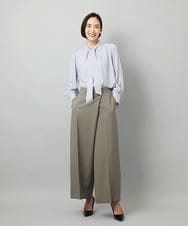 F6BAD11220 MICHEL KLEIN(小さいサイズ)(メゾン ドゥ サンク) [小さいサイズ]ボウタイブラウス ラベンダー