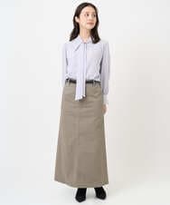 F6BAD11220 MICHEL KLEIN(小さいサイズ)(メゾン ドゥ サンク) [小さいサイズ]ボウタイブラウス ラベンダー