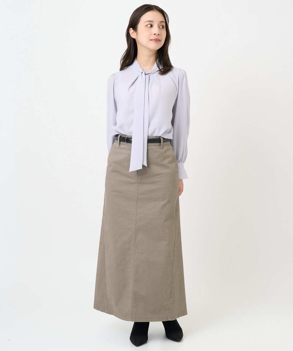 F6BAD11220 MICHEL KLEIN(小さいサイズ)(メゾン ドゥ サンク) [小さいサイズ]ボウタイブラウス ラベンダー