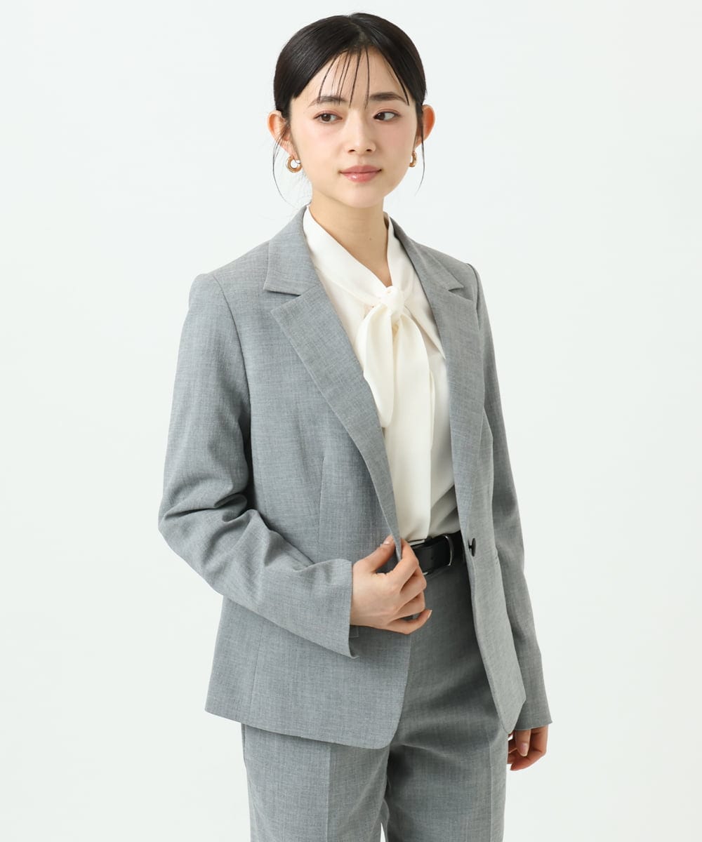 F6BAD11220 MICHEL KLEIN(小さいサイズ)(メゾン ドゥ サンク) [小さいサイズ]ボウタイブラウス ラベンダー