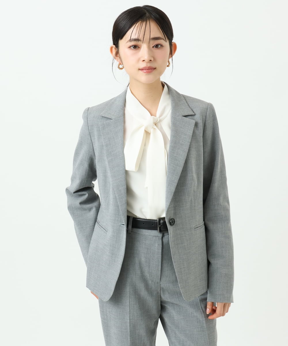 F6BAD11220 MICHEL KLEIN(小さいサイズ)(メゾン ドゥ サンク) [小さいサイズ]ボウタイブラウス ラベンダー