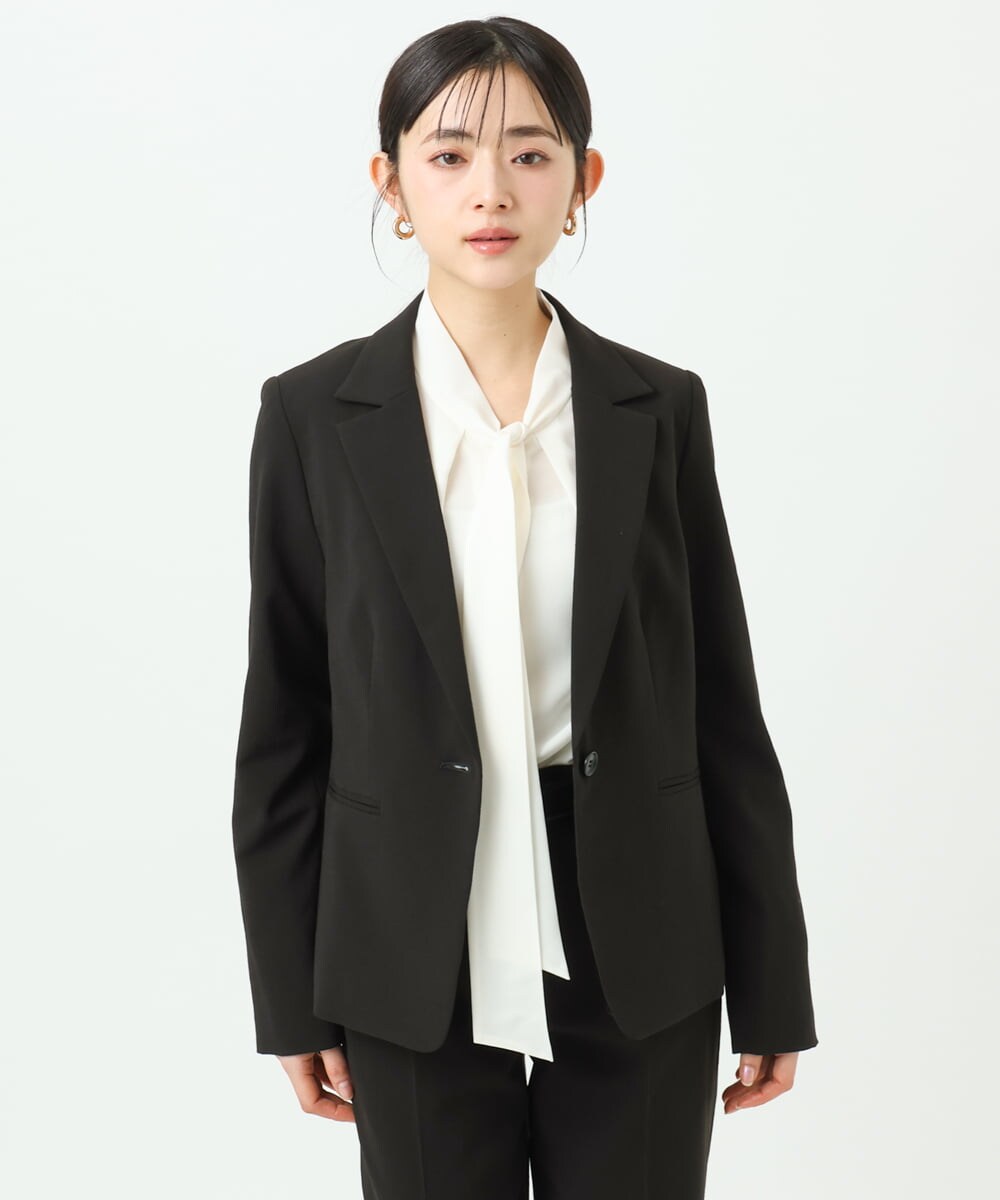 F6BAD11220 MICHEL KLEIN(小さいサイズ)(メゾン ドゥ サンク) [小さいサイズ]ボウタイブラウス ラベンダー