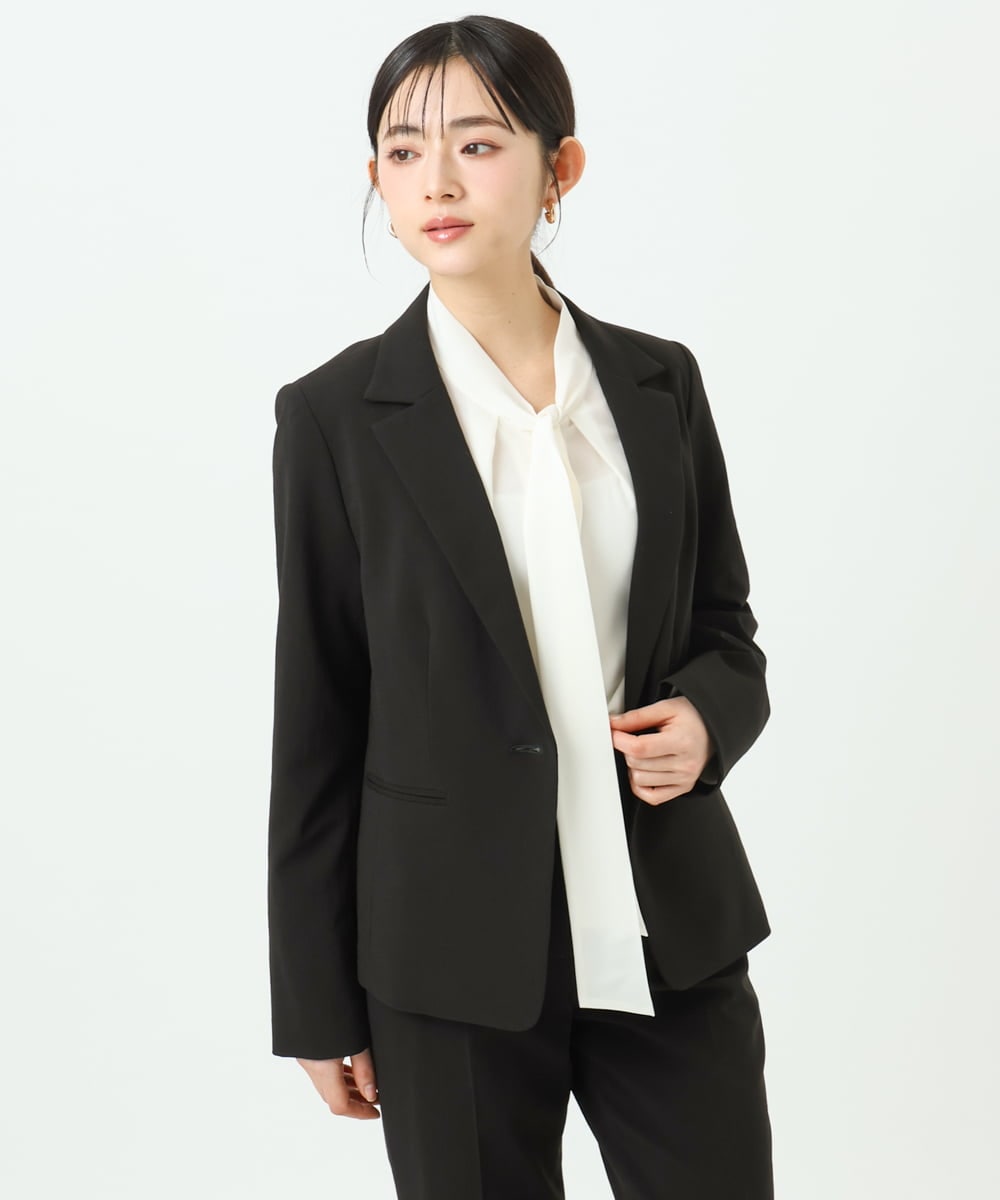 F6BAD11220 MICHEL KLEIN(小さいサイズ)(メゾン ドゥ サンク) [小さいサイズ]ボウタイブラウス ラベンダー