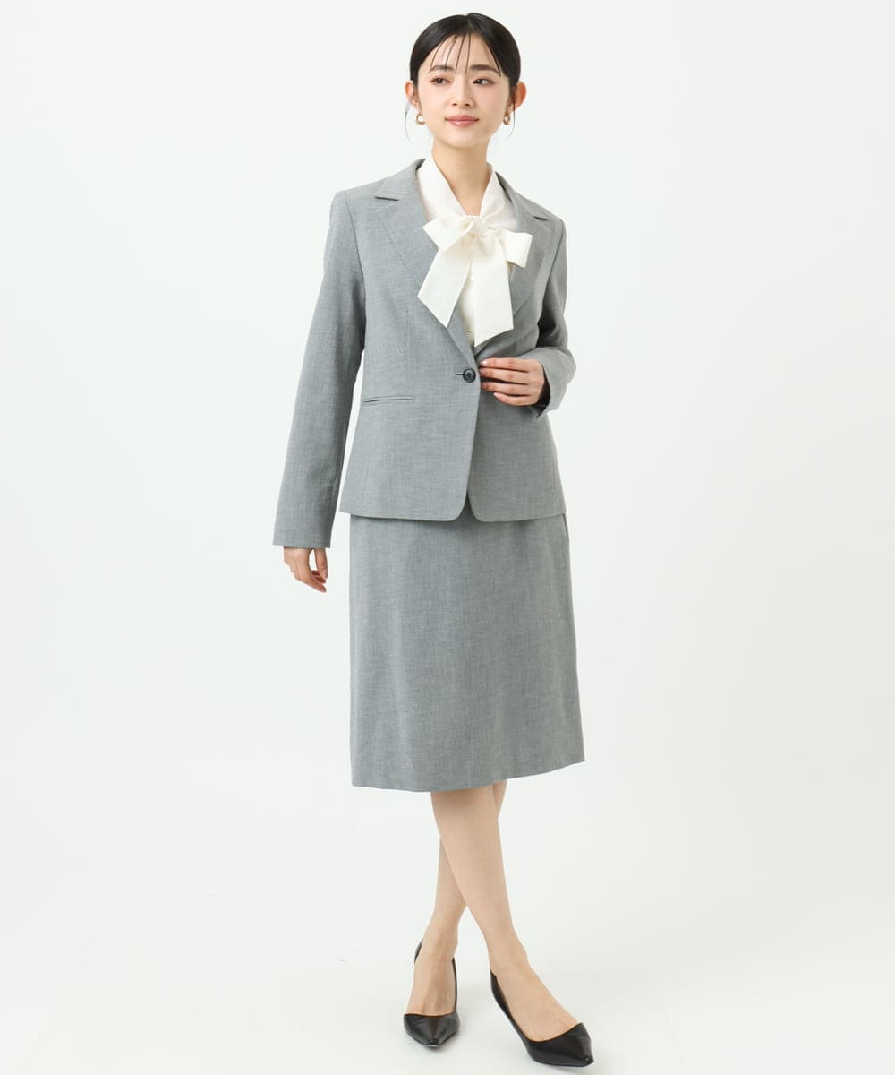 F6BAD11220 MICHEL KLEIN(小さいサイズ)(メゾン ドゥ サンク) [小さいサイズ]ボウタイブラウス ラベンダー