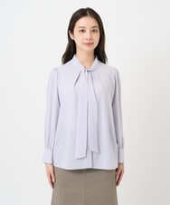 F6BAD11220 MICHEL KLEIN(小さいサイズ)(メゾン ドゥ サンク) [小さいサイズ]ボウタイブラウス ラベンダー