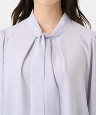 F6BAD11220 MICHEL KLEIN(小さいサイズ)(メゾン ドゥ サンク) [小さいサイズ]ボウタイブラウス ラベンダー