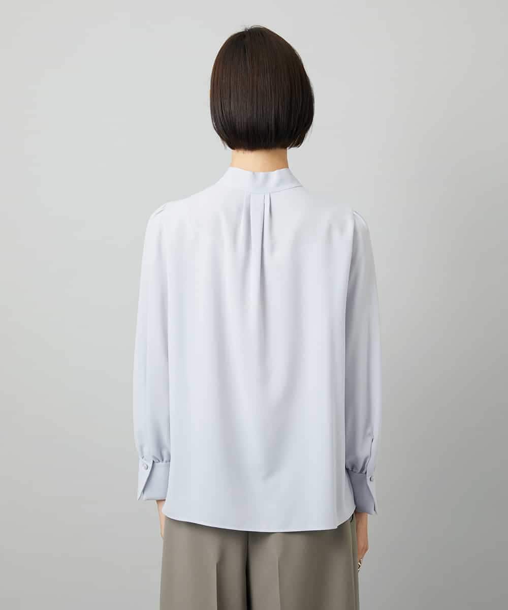 F6BAD11220 MICHEL KLEIN(小さいサイズ)(メゾン ドゥ サンク) [小さいサイズ]ボウタイブラウス ラベンダー